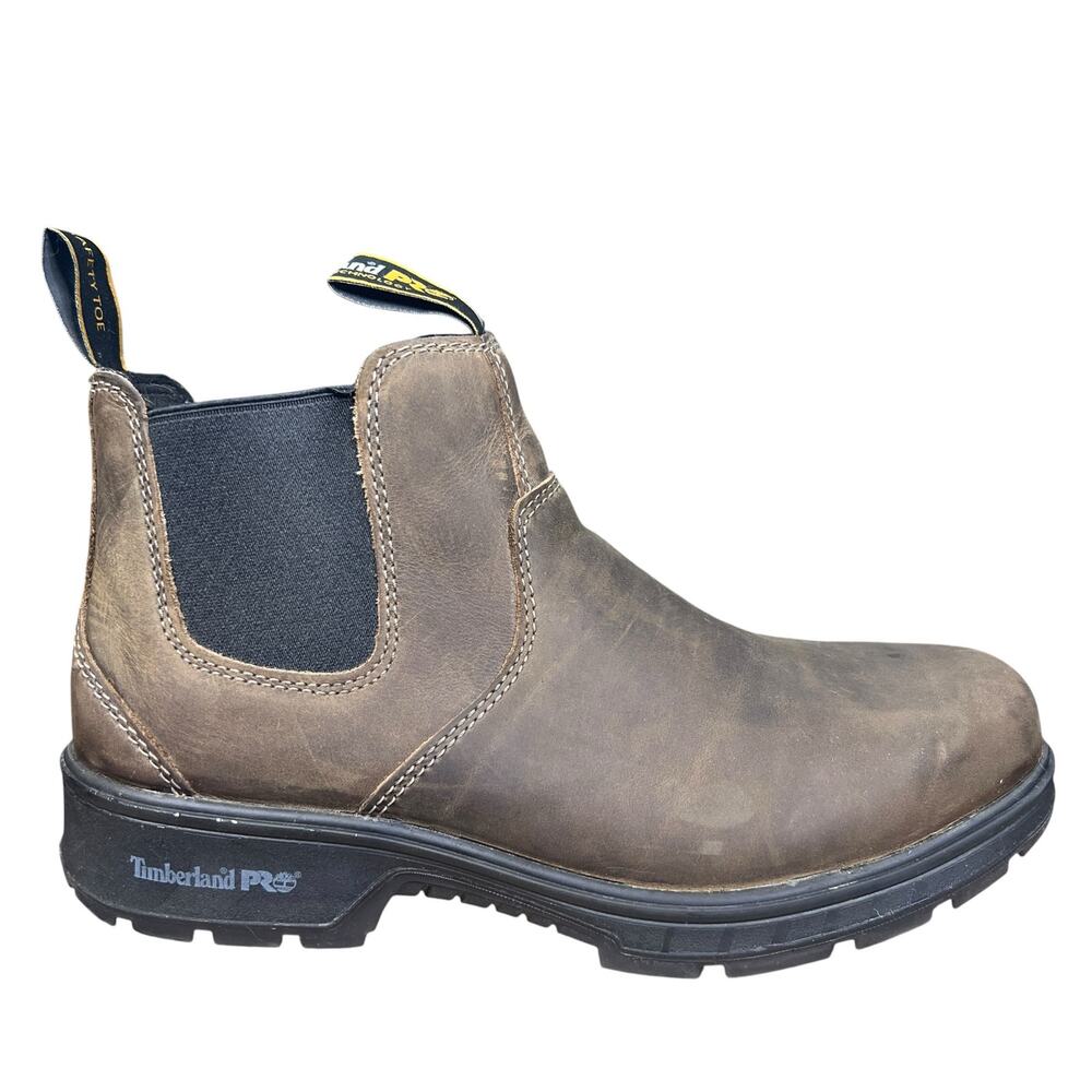 Timberland PRO Men's Brown Safety Toe Wide Work Boots Size 6.5 W